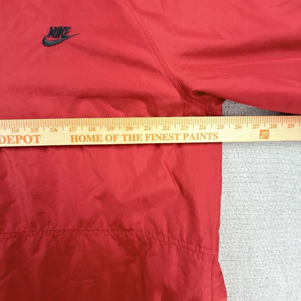 Nike Baseball Short Sleeve Batting Jacket Men XL Red V Neck Pullover Windbreaker - Picture 7 of 8